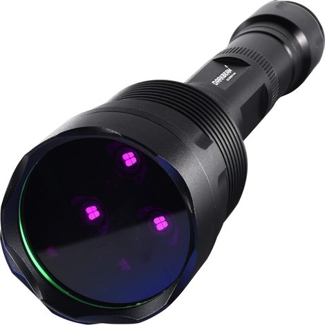 Lampe Torche UV 365nm Puissante Lumière Noire, 3 LEDs Lampe B30 Wood 36W Rechargeable Portable, Lampe de Poche Ultra Violet Détecteur d'urine, Fuite détection, Chasse aux roches, Résine (1/5)