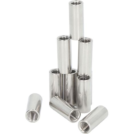 Runde Verbindungsmuttern M10x1,5 L35mm, 10er-Packung, Edelstahl, Innengewinde für Gewindestangen, hochbelastbare Gewindeverbinder (1/5)