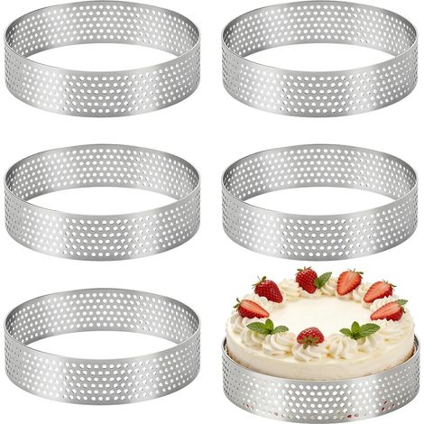 6 Pieces Diameter 8 cm Pastry Circle, Tart Circle (1/5)