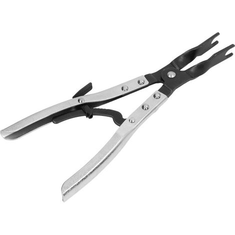Attrezzo per la rimozione di fascette per tubi di scarico, pinza per fascette in metallo ad alta durezza e resistenza per auto. (1/5)