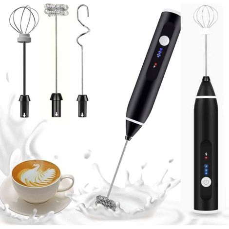 Mousseur à lait électrique Fouet émulsionneur à Lait USB Mousseurs à lait à main Rechargeable par USB pour Café Latte Cappuccino