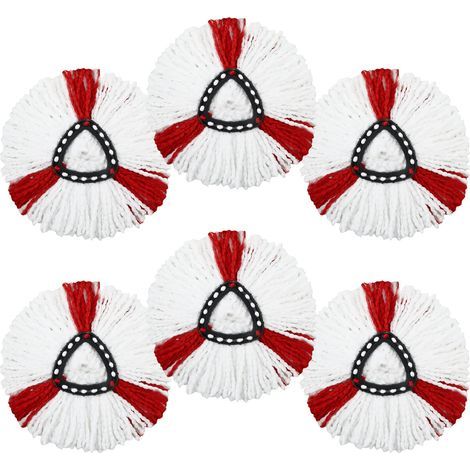 Applicable 6 Pièces Têtes de Rechange pour vileda serpillière,Rechange pour pour Turbo,Recharge Balai Serpillère Microfibre avec Vileda,pour Nettoyage du sol (1/5)
