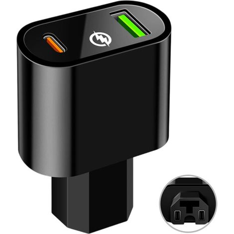 Caricabatterie rapido multiplo da 66 W per tensioni da 12 V - Nero