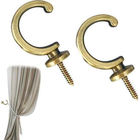 2pièces à Rideaux Muraux Métal pour Fixation De Rideaux Installation Simple Et Accessoire Élégant pour Maison Salon Et Bureau (1/4)