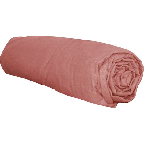 Drap housse flanelle bonnet 30 cm 90x200 Tomette Tradilinge