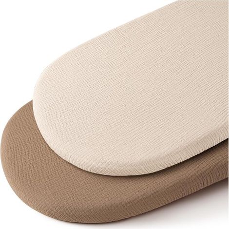 Ensemble de drap-housse/sommier (32 x 17 cm) en gaze de pur coton, doux, confortable et respirant. Convient aux berceaux. La housse de matelas est amovible et lavable. Lot de 6. (1/5)
