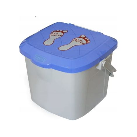 Cubo-contenedor con función de taburete, 15,5 l, azul (1/2)