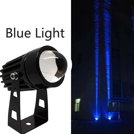 (Bleu-9W) Projecteur mural LED extérieur pour éclairage paysager, RGB, télécommande, étanche, faisceau unique (1/5)