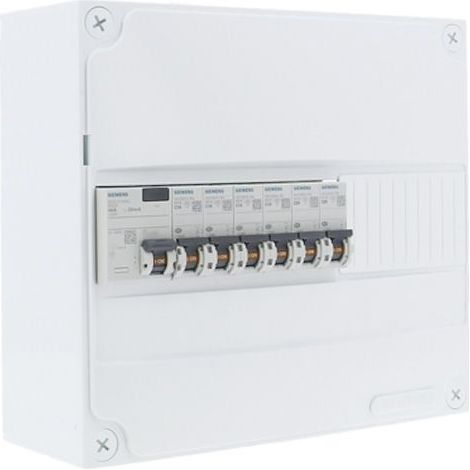 SIEMENS TABLEAU ÉLECTRIQUE PRÉÉQUIPÉ 1 RANGÉE 1ID 40A 6 DISJONCTEURS SIE006378