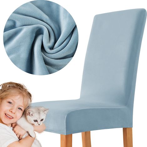 FUNDA DE TERCIOPELO PARA SILLA, AZUL CLARO, TERCIOPELO GRUESO