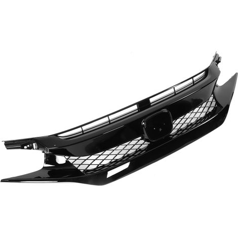 Kühlergrill im Type-R-Stil in Hochglanzschwarz mit Scheinwerferblenden für Honda Civic 2016–2018, Frontgitter-Ersatz (1/5)