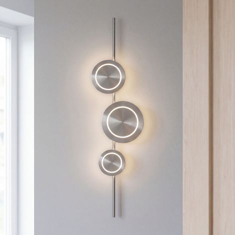 Wandleuchte LED 120 cm hoch Aluminium in Nickel 3000 K 1008 lm Modern Wandlampe