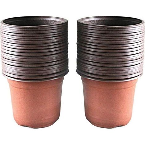 100 vasetti flessibili in plastica per semina, 10 cm di diametro, resistenti e ben drenanti, per giovani piante e talee.