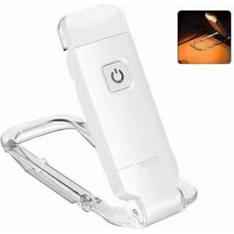 Lampe de lecture rechargeable White B, idéale pour lire au lit, luminosité réglable, pince de lecture LED (1/5)
