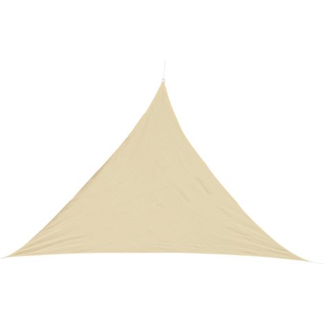 Toile d’ombrage triangulaire de 4x4x4 m, voile d’ombrage en PE et acier, jaune (1/5)