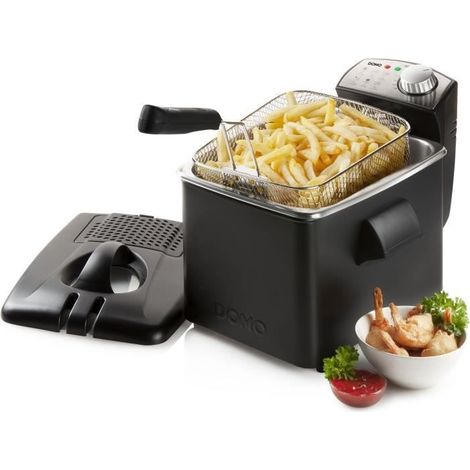 DOMO DO1014FR Friteuse - 3200W - Capacité 4L - Inox (1/4)