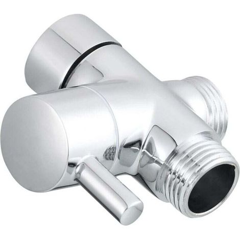 Valve 3 voies en laiton massif G1/2" Douchette Composants de Douche Raccord universels, Chrome DSF007