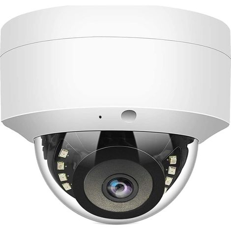 Caméra IP PoE 5 MP, caméra de Surveillance dôme de sécurité avec Microphone Audio, Objectif Grand Angle 2,8 mm, détection de Mouvement,métal Massif IP66(Pas PTZ) (1/5)