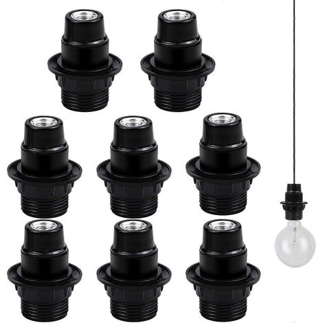 Lot de 8 douilles E14 pour ampoules à vis, 250 V 4 A, couvercle en aluminium, résistantes à la chaleur et isolées. Compatibles avec les ampoules à vis E14. (1/4)