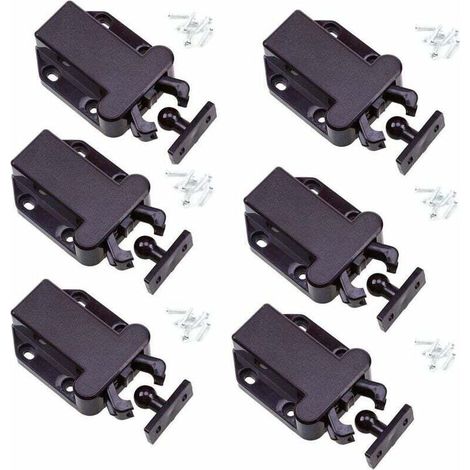 Set di 6 chiusure a pressione per armadietti – Chiusure non magnetiche per cassetti, (1/4)