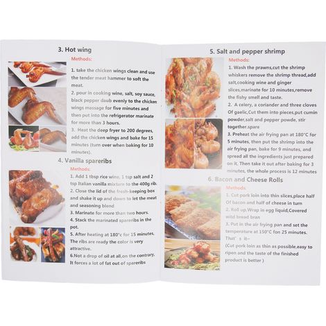 Accessoires pour friteuse à air + recettes en anglais, livre de recettes pour friteuse à air