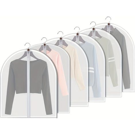 6 housses anti-poussière pour vêtements, sacs de rangement transparents pour vêtements suspendus (1/5)