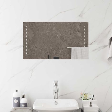 vidaXL LED Bathroom Mirror Transparent 70 x 40 cm Tempered Glass (1/5)