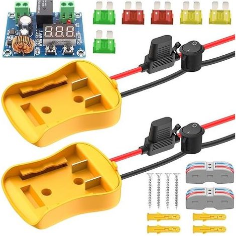 Power Wheel Adapter, for 20V Battery Dock Power Connector, Battery Conversion Kit, with Fuses (1/5)