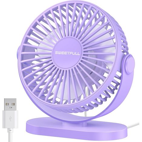 USB-Tischventilator, 3 Geschwindigkeitsstufen, leise und um 360° verstellbar, kompakter, tragbarer Tischkühler für Zuhause, Schlafzimmer, Reisen, Outdoor, kleiner Ventilator