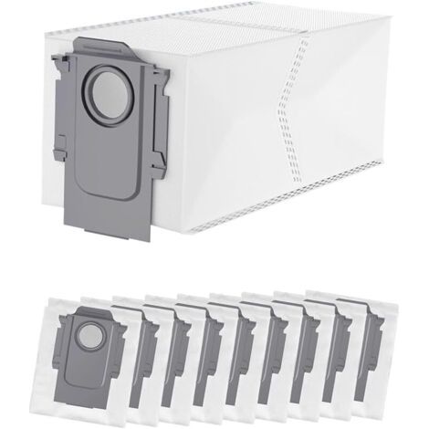 Lot de 10 Sacs aspirateur pour Roborock Q Revo/Qrevo Pro/QrevoMaxV/Qrevo Curv/s8 MaxVUltra/S8Max Ultra/Qrevo Edge/Qrevo S/Qrevo Plus/QreVo Master/Orevo Slim, Accessoires Sac Poussière de Rechange. (1/5)