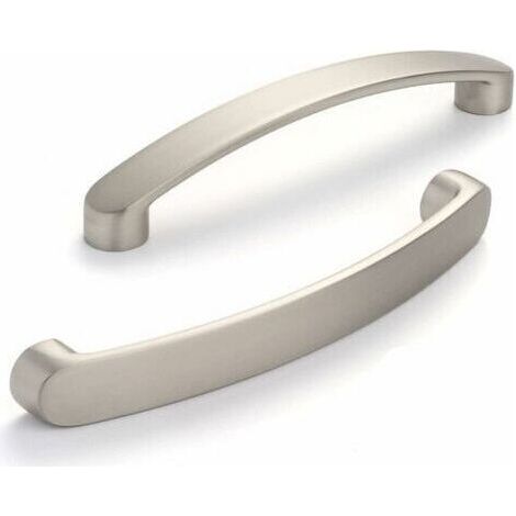 Set of 6 Furniture Handles, Chrome Kitchen Door Handles - Brushed Nickel Kitchen Cabinet Handle, Brushed, 160mm Hole Spacing (1/5)