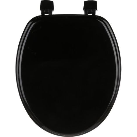 Five Simply Smart – Abattant WC en bois noir 45cm – Charnières réglables 13-18cm – Matériaux 50% bois moulé et 50% MDF – Facile à entretenir (1/4)