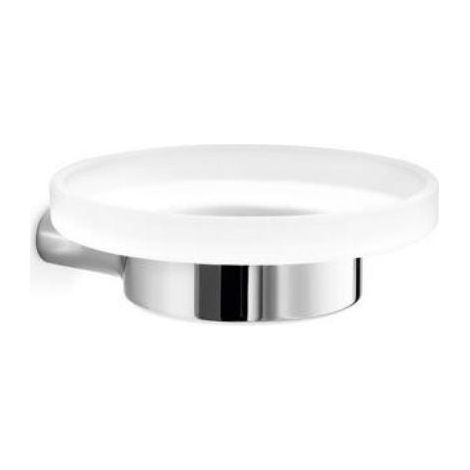 Inda - Wandmontierte Seifenschale Mito Chrom glänzend/satiniertes Glas