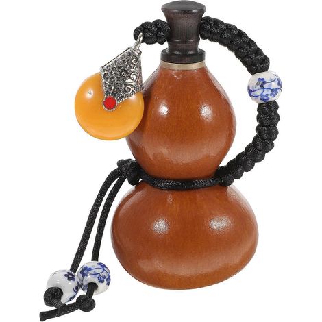Bouteille de vin vide, petite bouteille en calebasse, bouteille multi-usage, calebasse naturelle décorative-8x5cm