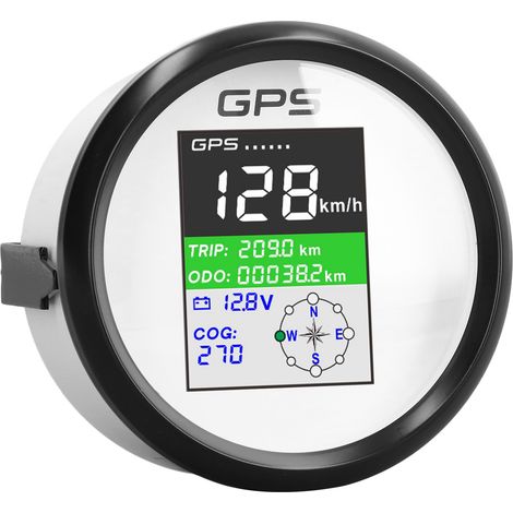 Compteur de vitesse GPS multifonction 85 mm (nœuds, mph, km/h), écran TFT, étanche IP67, pour voiture, camion et moto (1/5)