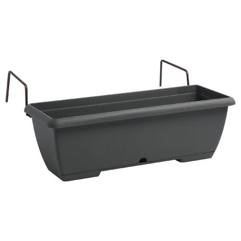 Terrae Cassetta Con Sottocassetta E Portacassetta In Ferro 54.5x32.5x11h Grigio Fumo Plastecnic
