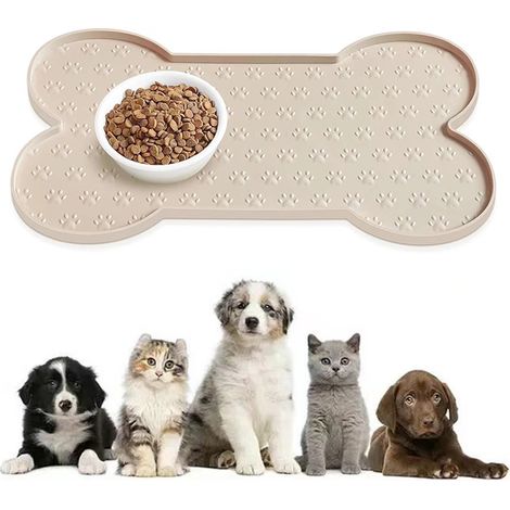 Rutschfeste Silikon-Platzmatte für Hundenäpfe, geeignet für kleine und mittelgroße Hunde und Katzenfutternäpfe, aprikosenfarben (1/5)