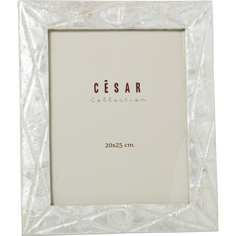 Cadre Photo Nacre 20X25 Cm Losanges Naturels Ext:27X32X1 Cm (1/2)