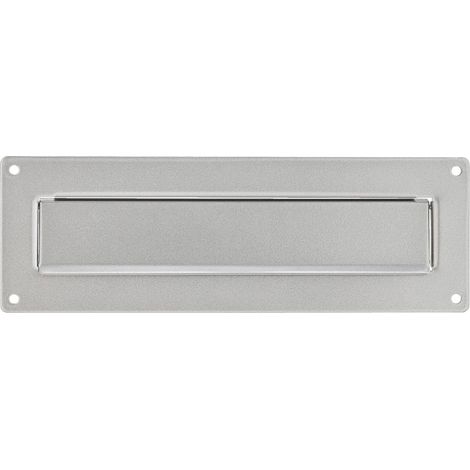 Fente d'autoradio extérieure avec porte-nom – Acier inoxydable – Dimensions 79 x 15 x 5 cm – Argent – Burg Wachter