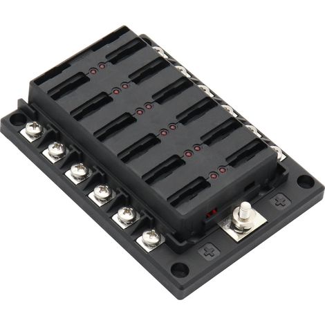 Porte‑fusible 12 voies 1 entrée / 12 sorties – Témoin LED de défaut par circuit – Sécurise l’équipement électrique de votre camping‑car (sans fusibles) (1/5)