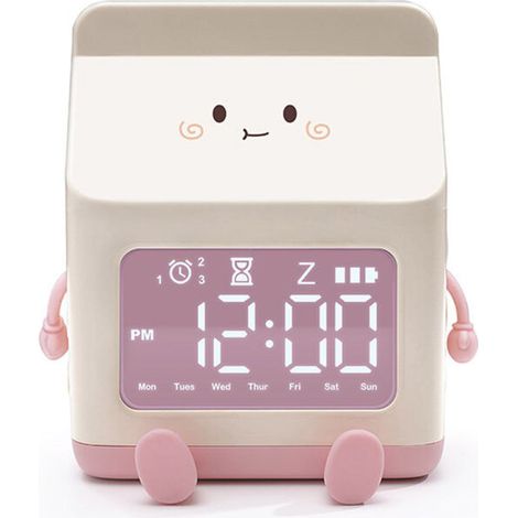 Wecker für Mädchen, Milchwecker mit Schlummerfunktion, Wecker für das Schlaftraining von Kleinkindern, ideal für Schulen, Zuhause und Büros.