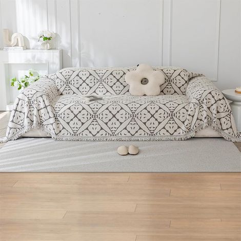 Sofa Cover, Stretch Chenille Sofa Protector, Multifunctional Anti-Scratch Cat Sofa Cover, Sofa Cover for Dogs, Cats, and Pets (Medium: 180x260cm, C-Brown) (1/5)