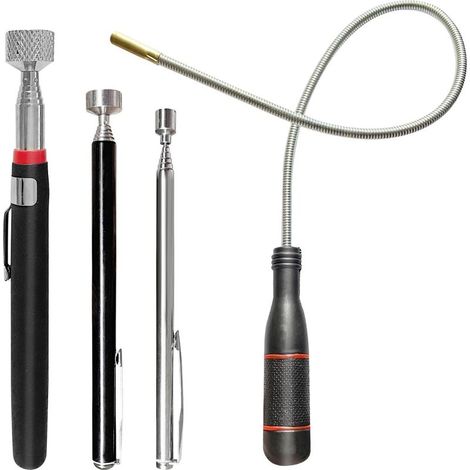 4-teiliges Set magnetischer Hebevorrichtungen, teleskopierbare magnetische Hebevorrichtungen (1,5 lb, 5 lb, 10 lb), 5,5 cm flexible magnetische Hebevorrichtungen, zum Aufnehmen von Kleinteilen, Metall (1/5)