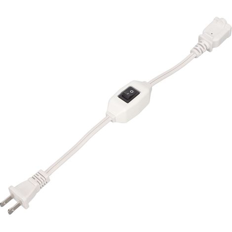 Rallonge électrique américaine avec interrupteur marche/arrêt, câble d'alimentation secteur américain à 2 broches mâle-femelle pour fiche mâle 1-15P vers femelle 1-15R, blanc