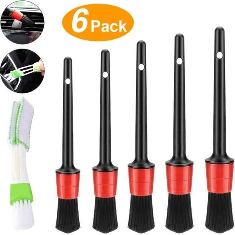 Automatique de Voiture détail Brosse,Pinceau Detailing,Avec brosse pour climatiseur,pour Tableau de Bord,Intérieur,Extérieurr,6PCS (1/4)