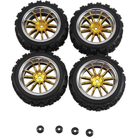 4 Stück 12-mm-Sechskantfelgen & 2,59-Zoll-Gummireifen (Außendurchmesser), B--