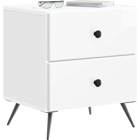 Maison Exclusive - Nachttisch Hochglanz Weiß 43 x 34,5 x 47,5 cm