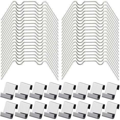 100Pcs Clips de Vitrage pour Serre Inclure 50Type W Serre Pinces en Acier Inoxydable et 50 Clips de Type Z pour Vitre de Serre (1/5)