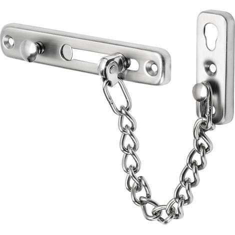 Chaîne de Porte de Sécurité Limiteur de Porte Étroit Verrou de Porte Anti-Vol à Ressort avec Vis pour Porte Interne à Domicile, Finition Brossée en Acier Inoxydable, EFD9000-LS (1/4)