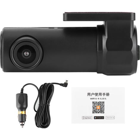 WLAN-Autokamera – 1080p-DVR-Recorder mit 170°-Weitwinkelobjektiv – Loop-Aufnahme und App-Steuerung (1/5)